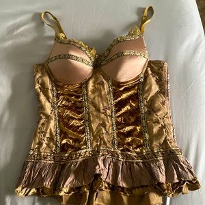 vintage cottage core lace corset.